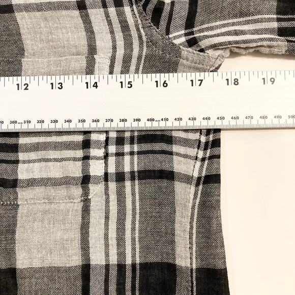 NWOT CURRENT/ELLIOTT Shirt 0 Multi Plaid Flannel Slim Button-Up “Sugar Siesta” - Picture 8 of 11